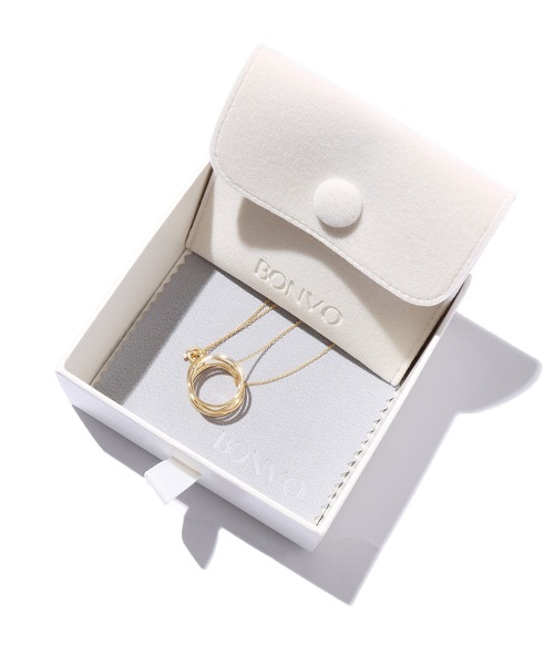 BONVO（ボンボ）の「BONVO/ボンボ STREAM NECKLACE GOLD ネックレス リング ゴールド（ネックレス・レディース・ゴールド・45cm）」の8枚目の写真