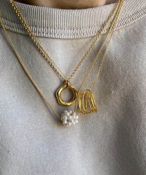 BONVO（ボンボ）の「BONVO/ボンボ STREAM NECKLACE GOLD ネックレス リング ゴールド（ネックレス・レディース・ゴールド・45cm）」の14枚目の写真
