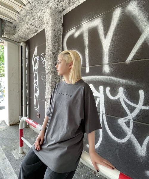 Figments（フィグメンツ）の「WORDS Tシャツ（Tシャツ/カットソー・レディース・ピンク/ホワイト/スミクロ・MEDIUM/SMALL）」の7枚目の写真