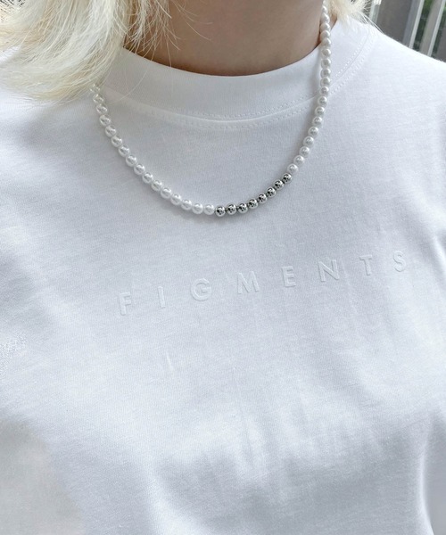 Figments（フィグメンツ）の「WORDS Tシャツ（Tシャツ/カットソー・レディース・ピンク/ホワイト/スミクロ・MEDIUM/SMALL）」の10枚目の写真