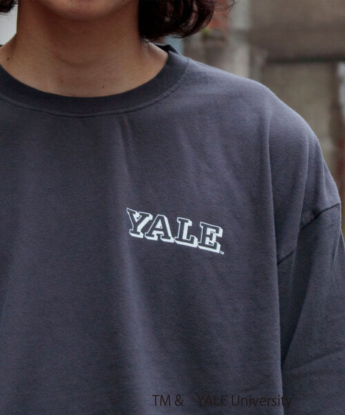 GLOSTER(グロスター)の「【YALE/イェール】別注プリントTシャツ VINTAGE DYEING カレッジロゴ(Tシャツ/カットソー・メンズ・チャコールグレー/ネイビー/オフホワイト・M/L)」の5枚目の写真