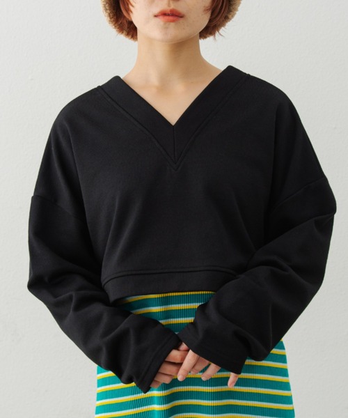 MERLOT（メルロー）の「2WAYボレロカットソー（カーディガン/ボレロ・レディース・ブラック/ナチュラル・FREE）」の2枚目の写真