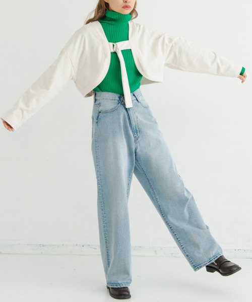 MERLOT（メルロー）の「2WAYボレロカットソー（カーディガン/ボレロ・レディース・ブラック/ナチュラル・FREE）」の6枚目の写真