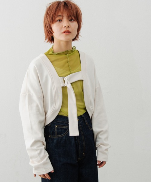 MERLOT（メルロー）の「2WAYボレロカットソー（カーディガン/ボレロ・レディース・ブラック/ナチュラル・FREE）」の9枚目の写真