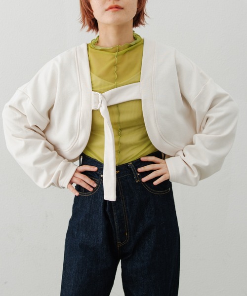 MERLOT（メルロー）の「2WAYボレロカットソー（カーディガン/ボレロ・レディース・ブラック/ナチュラル・FREE）」の8枚目の写真