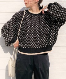 Q | JQ配色ニット(ニット/セーター)