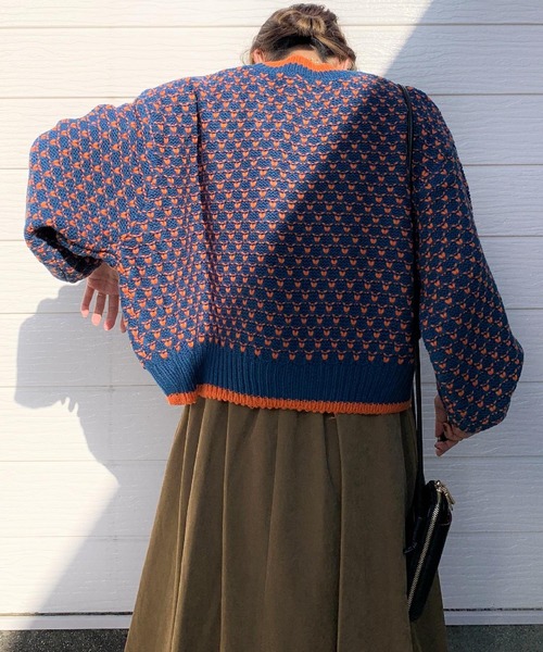 Q（キュー）の「JQ配色ニット（ニット/セーター・レディース・ブルー系その他/ブラック系その他・MEDIUM）」の6枚目の写真