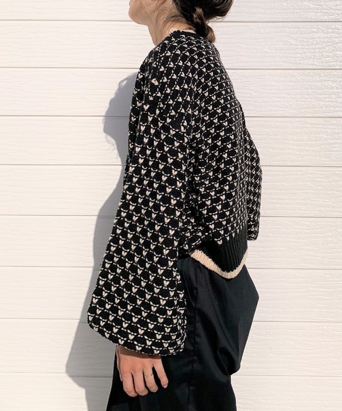 Q（キュー）の「JQ配色ニット（ニット/セーター・レディース・ブルー系その他/ブラック系その他・MEDIUM）」の7枚目の写真