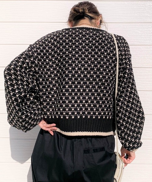 Q（キュー）の「JQ配色ニット（ニット/セーター・レディース・ブルー系その他/ブラック系その他・MEDIUM）」の8枚目の写真