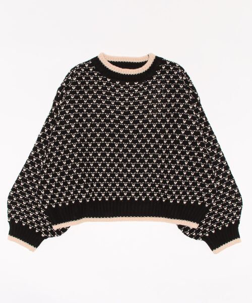 Q（キュー）の「JQ配色ニット（ニット/セーター・レディース・ブルー系その他/ブラック系その他・MEDIUM）」の3枚目の写真