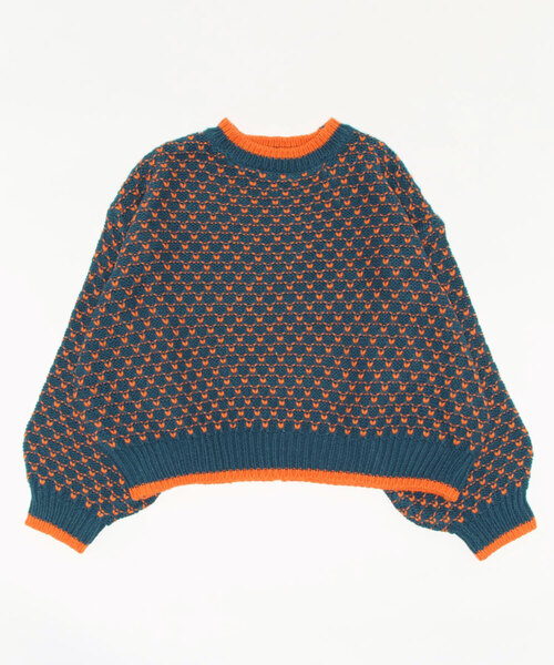 Q（キュー）の「JQ配色ニット（ニット/セーター・レディース・ブルー系その他/ブラック系その他・MEDIUM）」の4枚目の写真