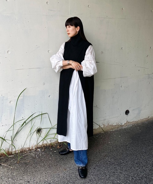 y/m by RIKA(イムバイリカ)の「リブハイネックラップニットロングトップス(ニット/セーター・レディース・ブラック・FREE)」の10枚目の写真