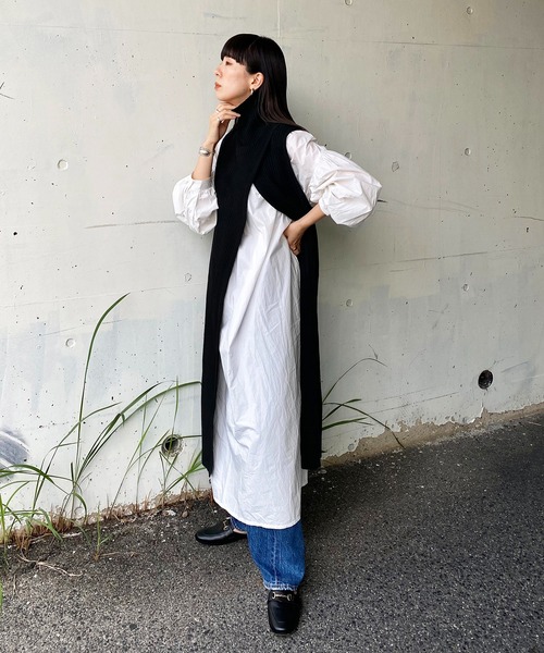 y/m by RIKA(イムバイリカ)の「リブハイネックラップニットロングトップス(ニット/セーター・レディース・ブラック・FREE)」の13枚目の写真