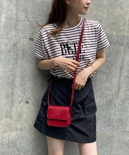 one after another NICE CLAUP(ワンアフターアナザーナイスクラップ)の「フロッキーロゴプリントTee(Tシャツ/カットソー・レディース・ブラウン/オフホワイト/アイボリー/ホワイト系その他・FREE)」の9枚目の写真