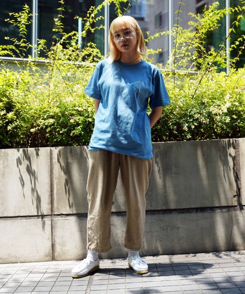 AVIREX（アヴィレックス）の「【直営店限定】PARACHUTE CAT T-SHIRT/ パラシュートキャット ティーシャツ（Tシャツ/カットソー・レディース・ホワイト/ライトブルー・FREE）」の9枚目の写真