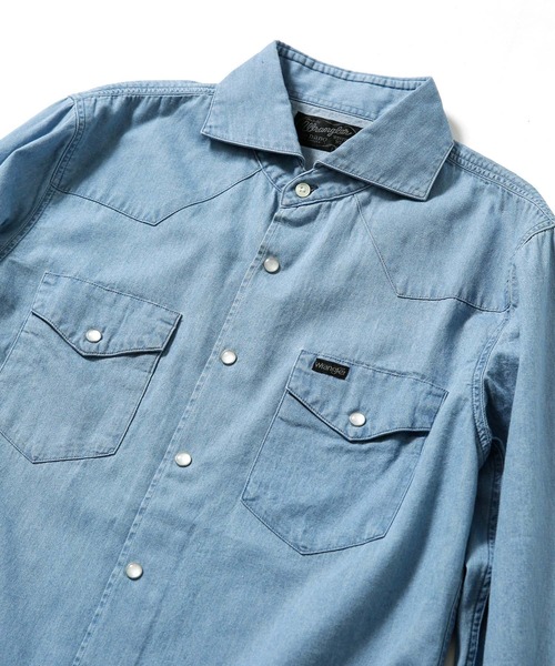 Wrangler（ラングラー）の「長袖シャツ（シャツ/ブラウス・メンズ・ブルー・MEDIUM）」の4枚目の写真