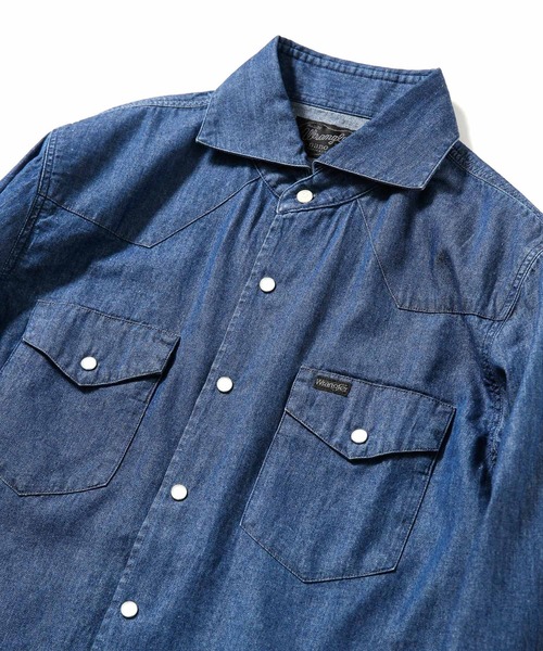 Wrangler（ラングラー）の「長袖シャツ（シャツ/ブラウス・メンズ・ブルー・MEDIUM）」の5枚目の写真