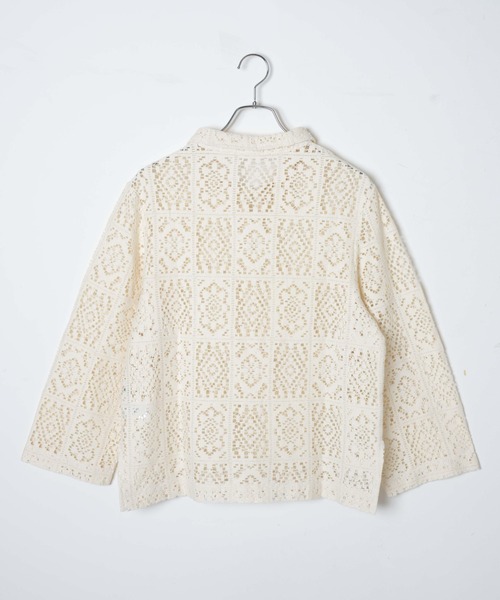 DuKKah(デュカ)の「Dukkah/【低身長向け】パッチワークレースシャツ(シャツ/ブラウス・レディース・ブラック/アイボリー・X-SMALL)」の6枚目の写真