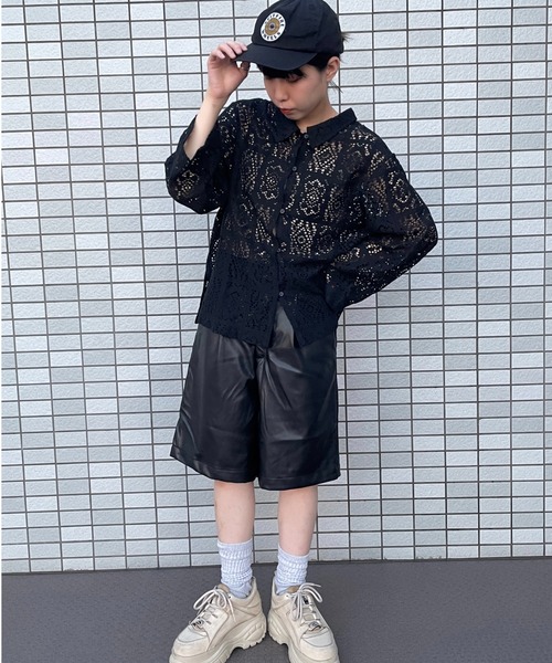 DuKKah(デュカ)の「Dukkah/【低身長向け】パッチワークレースシャツ(シャツ/ブラウス・レディース・ブラック/アイボリー・X-SMALL)」の10枚目の写真