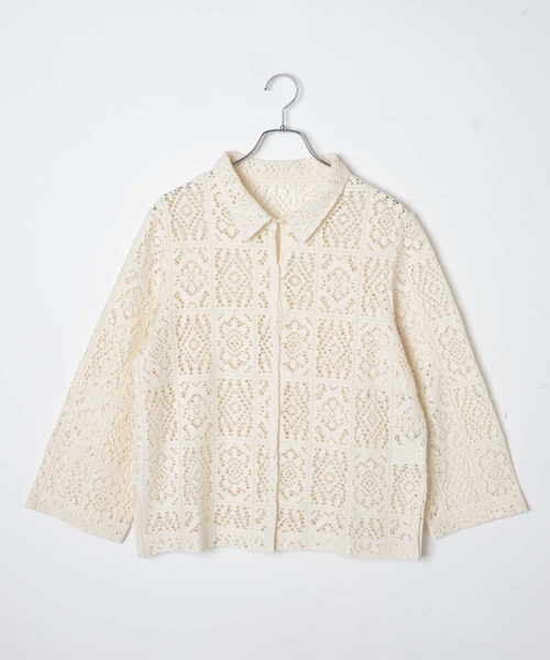 DuKKah(デュカ)の「Dukkah/【低身長向け】パッチワークレースシャツ(シャツ/ブラウス・レディース・ブラック/アイボリー・X-SMALL)」の13枚目の写真