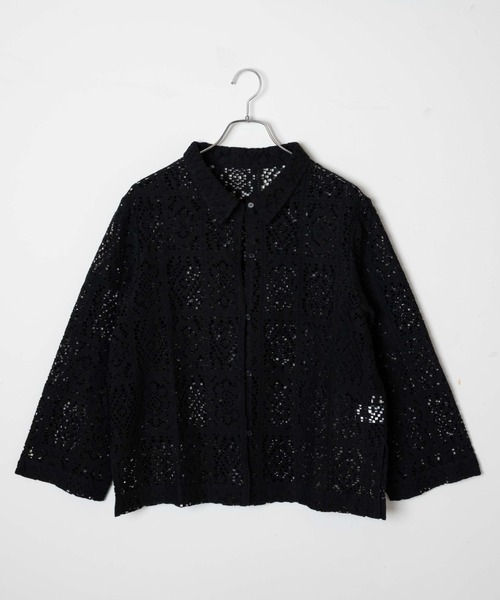 DuKKah(デュカ)の「Dukkah/【低身長向け】パッチワークレースシャツ(シャツ/ブラウス・レディース・ブラック/アイボリー・X-SMALL)」の14枚目の写真