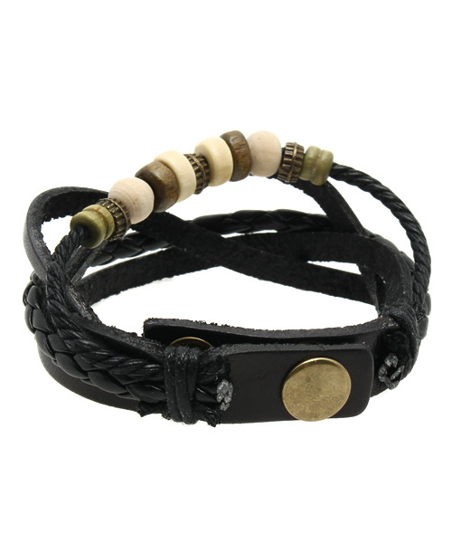 チャイハネ(チャイハネ)の「【チャイハネ】ジャレン レザーブレスレット(ブレスレット・メンズ・ブルー/ダークブラウン/グリーン/ブラック/オレンジ・FREE)」の9枚目の写真