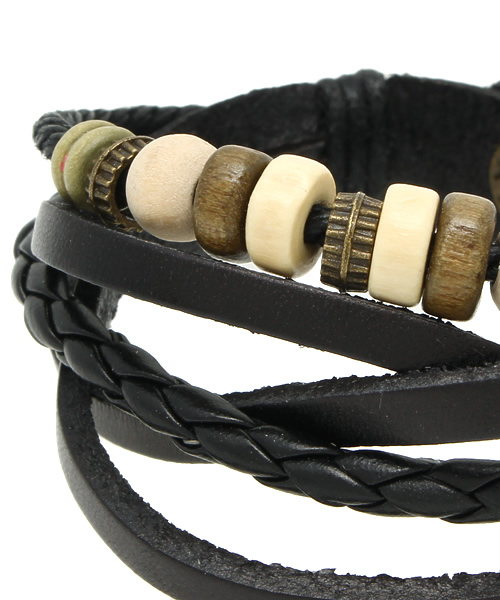 チャイハネ(チャイハネ)の「【チャイハネ】ジャレン レザーブレスレット(ブレスレット・メンズ・ブルー/ダークブラウン/グリーン/ブラック/オレンジ・FREE)」の10枚目の写真