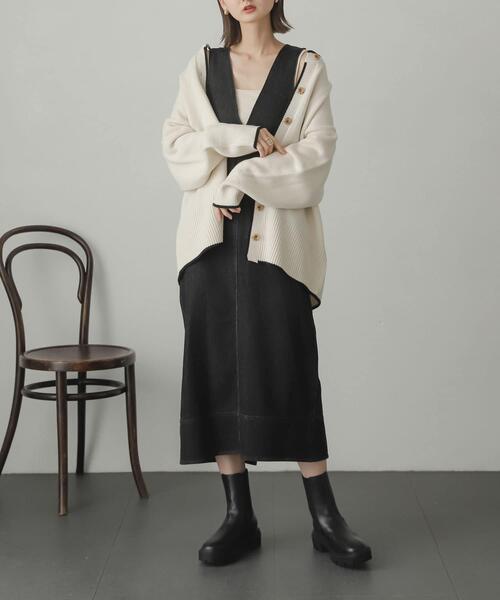 SENSE OF PLACE by URBAN RESEARCH（センスオブプレイスバイアーバンリサーチ）の「クルーネックルーズカーディガン（カーディガン/ボレロ・レディース・ライトブルー/ピンク/イエロー/ブラック/アイボリー/グリーン/オレンジ/パープル/ブラック系その他/モカ・ONE）」の16枚目の写真