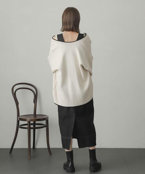 SENSE OF PLACE by URBAN RESEARCH（センスオブプレイスバイアーバンリサーチ）の「クルーネックルーズカーディガン（カーディガン/ボレロ・レディース・ライトブルー/ピンク/イエロー/ブラック/アイボリー/グリーン/オレンジ/パープル/ブラック系その他/モカ・ONE）」の19枚目の写真