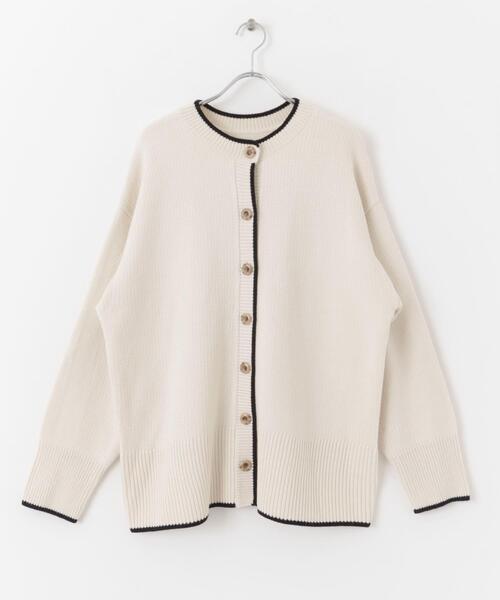 SENSE OF PLACE by URBAN RESEARCH（センスオブプレイスバイアーバンリサーチ）の「クルーネックルーズカーディガン（カーディガン/ボレロ・レディース・ライトブルー/ピンク/イエロー/ブラック/アイボリー/グリーン/オレンジ/パープル/ブラック系その他/モカ・ONE）」の20枚目の写真