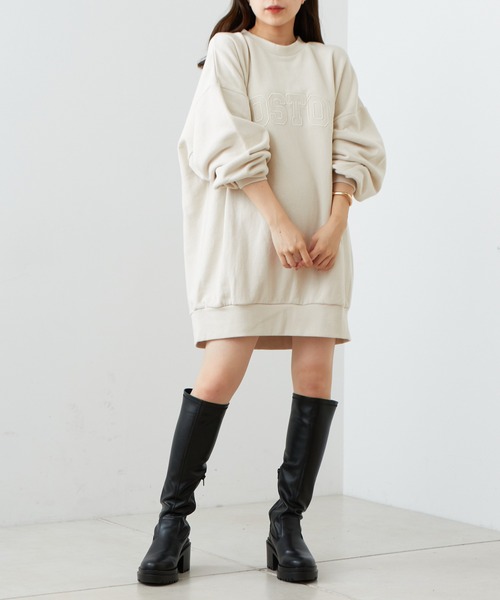 Chico（チコ）の「【2022AW】胸刺繍ルーズスウェット（スウェット・レディース・アイボリー/ブラック/グレー・FREE）」の7枚目の写真