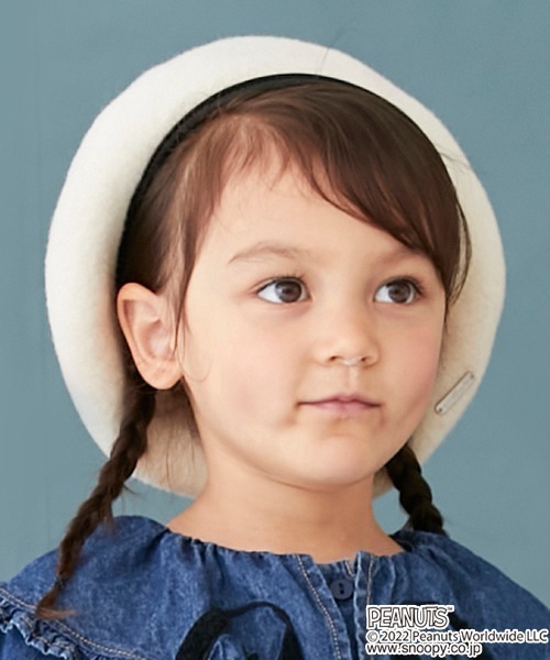 petit main(プティマイン)の「パイピングベレー帽(キャップ・キッズ・モカ/ブラック/アイボリー・52cm/54cm/50cm)」の2枚目の写真