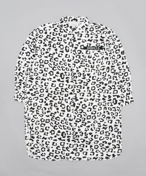 RODEO CROWNS WIDE BOWL（ロデオクラウンズワイドボウル）の「パターンフードロゴミリタリーシャツワンピースWL（シャツワンピース・レディース・ホワイト系その他・FREE）」の9枚目の写真