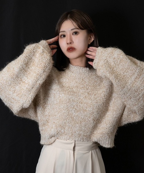 Amiur（エミレ）の「shaggy mix knit（ニット/セーター・レディース・ベージュ/ブラウン/イエロー系その他・FREE）」の13枚目の写真