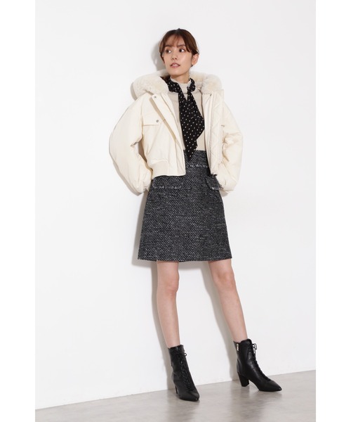 JILL STUART（ジルスチュアート）の「◆スカーフニット（ニット/セーター・レディース・ブラック/オレンジ/ホワイト・FREE）」の4枚目の写真