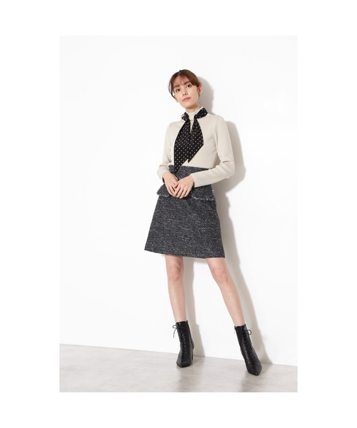 JILL STUART（ジルスチュアート）の「◆スカーフニット（ニット/セーター・レディース・ブラック/オレンジ/ホワイト・FREE）」の5枚目の写真