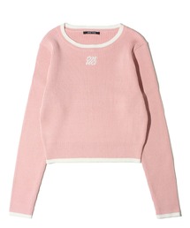 one way | 配色リブ刺繍ロゴニット(ニット/セーター)