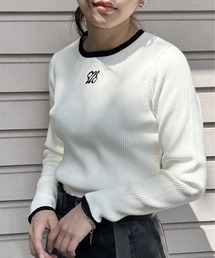 one way | 配色リブ刺繍ロゴニット(ニット/セーター)