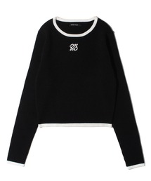 one way | 配色リブ刺繍ロゴニット(ニット/セーター)