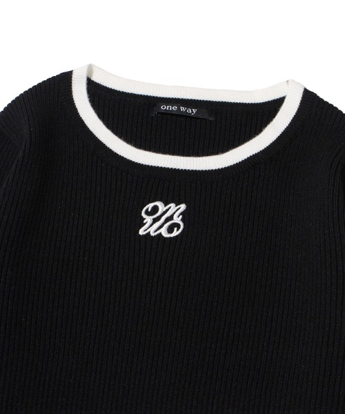 one way(ワンウェイ)の「配色リブ刺繍ロゴニット(ニット/セーター・レディース・ブラック/ライトピンク/ホワイト・FREE)」の18枚目の写真