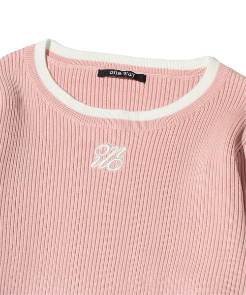 one way(ワンウェイ)の「配色リブ刺繍ロゴニット(ニット/セーター・レディース・ブラック/ライトピンク/ホワイト・FREE)」の17枚目の写真
