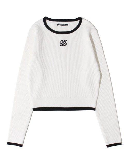 one way(ワンウェイ)の「配色リブ刺繍ロゴニット(ニット/セーター・レディース・ブラック/ライトピンク/ホワイト・FREE)」の12枚目の写真