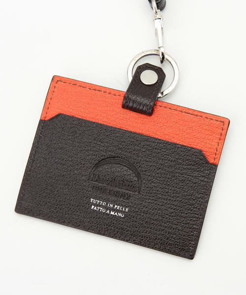 【正規品】L'arcobaleno IDケース D.BROWN*ORANGE L'arcobaleno（ラルコバレーノ）の「L'arcobaleno / ID CASE 120 GOAT