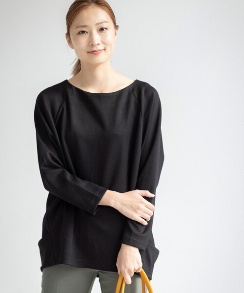 THE SHOP TK (ザ ショップ ティーケー )の「◆【オンオフ対応】サイドタックプルオーバー(Tシャツ/カットソー・レディース・グリーン/ダークブラウン/ブラック/ナチュラル・LL/L/M/S)」の12枚目の写真