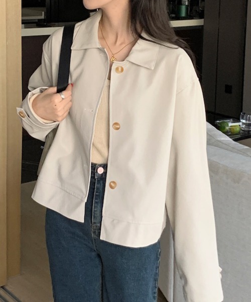 美品⭐️アルアバイル ノーカラー レザー ブルゾン ジャケット ベージュ 近年 美品⭐️アルアバイル ノーカラー レザー ブルゾン ジャケット