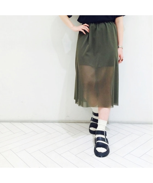 Kastane（カスタネ）の「【Kastane】チュールスカート（スカート・レディース・その他16/オフホワイト/ブラック/カーキ/ネイビー/その他2/その他3/その他1/その他/ホワイト・FREE）」の4枚目の写真