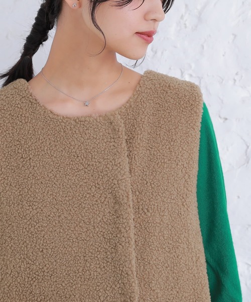 osharewalker（オシャレウォーカー）の「【廃盤】『ボアロングジレベスト』（ベスト・レディース・ブラック/アイボリー/モカ・FREE）」の13枚目の写真