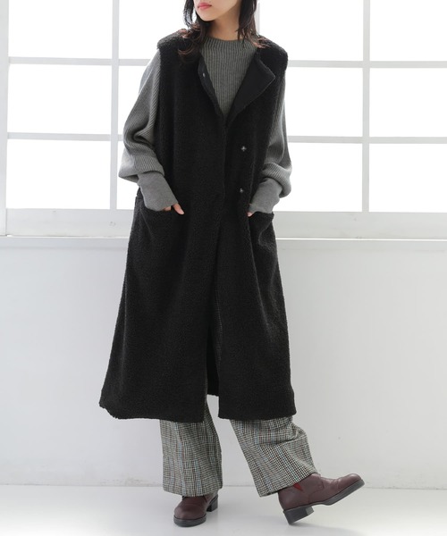 osharewalker（オシャレウォーカー）の「【廃盤】『ボアロングジレベスト』（ベスト・レディース・ブラック/アイボリー/モカ・FREE）」の10枚目の写真