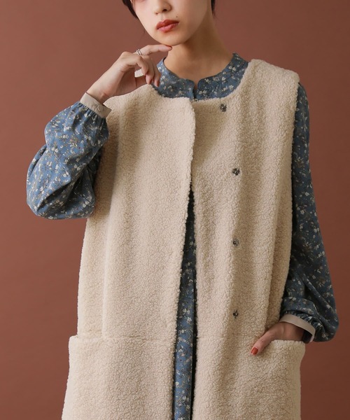 osharewalker（オシャレウォーカー）の「【廃盤】『ボアロングジレベスト』（ベスト・レディース・ブラック/アイボリー/モカ・FREE）」の5枚目の写真