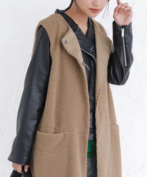 osharewalker（オシャレウォーカー）の「【廃盤】『ボアロングジレベスト』（ベスト・レディース・ブラック/アイボリー/モカ・FREE）」の12枚目の写真